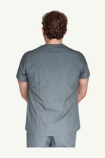 Caniboo: EASTON 3-pocket mens scrub top in ice grey