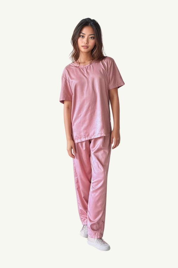 Silk Pajama Set in Pink